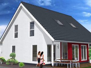 Fertighaus losleben haus nr.3 von wir leben haus Schlüsselfertig ab 257680€, Satteldach-Klassiker Außenansicht 1