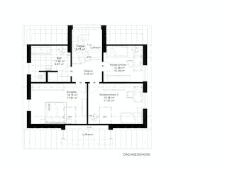 Fertighaus losleben haus nr.3 von wir leben haus Schlüsselfertig ab 257680€, Satteldach-Klassiker Grundriss 1