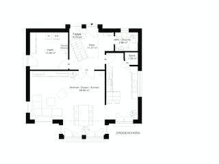Fertighaus losleben haus nr.3 von wir leben haus Schlüsselfertig ab 257680€, Satteldach-Klassiker Grundriss 2