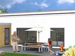 Fertighaus losleben haus nr.4 von wir leben haus Schlüsselfertig ab 171310€, Bungalow Außenansicht 1