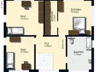 Fertighaus Modell 6.151 von Elbe-Haus, Cubushaus Grundriss 2