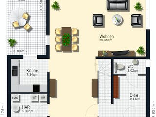 Fertighaus Modell 6.159 von Elbe-Haus, Cubushaus Grundriss 1