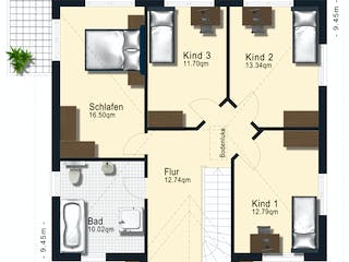 Fertighaus Modell 6.170 von Elbe-Haus, Stadtvilla Grundriss 2