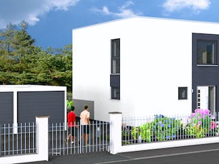 Fertighaus losleben haus nr.6 von wir leben haus Schlüsselfertig ab 245157€, Cubushaus Außenansicht 2