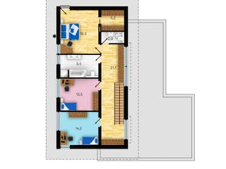 Massivhaus Pultdachhaus Modern von CMF Creativ Massiv Flexibel HAUSBAU Schlüsselfertig ab 340000€, Pultdachhaus Grundriss 2