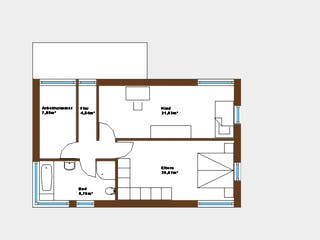 Massivhaus Modern Times von Wagener Systemhausbau Schlüsselfertig ab 190000€, Cubushaus Grundriss 1