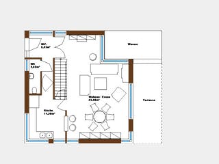 Massivhaus Modern Times von Wagener Systemhausbau Schlüsselfertig ab 190000€, Cubushaus Grundriss 2