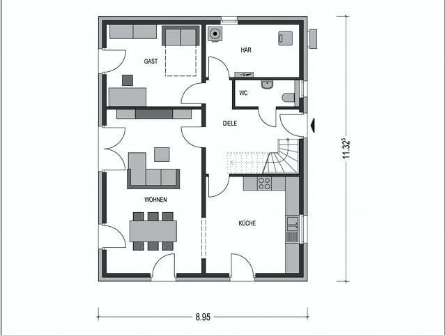 Massivhaus Modern 1000.2 von Deutsche Bauwelten Schlüsselfertig ab 215049€, Pultdachhaus Grundriss 1