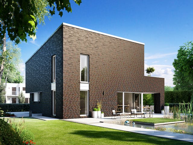 Massivhaus Modern 3000.2 von Deutsche Bauwelten Schlüsselfertig ab 420605€, Pultdachhaus Außenansicht 1