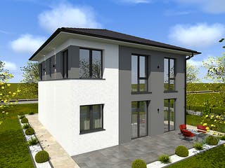 Massivhaus Designer Stadtvilla von Modern Immo, Stadtvilla Außenansicht 4