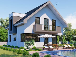 Massivhaus Modern Home von Modern Immo, Satteldach-Klassiker Außenansicht 1