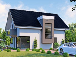 Massivhaus Modern Home von Modern Immo, Satteldach-Klassiker Außenansicht 4