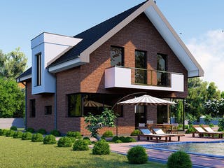 Massivhaus Modern Home von Modern Immo, Satteldach-Klassiker Außenansicht 5