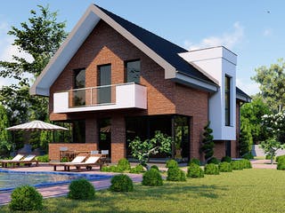 Massivhaus Modern Home von Modern Immo, Satteldach-Klassiker Außenansicht 6