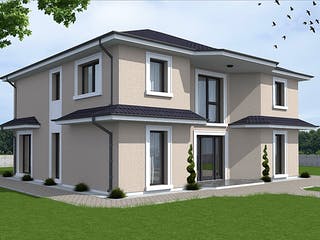 Massivhaus Modern Toscana von Modern Immo, Stadtvilla Außenansicht 2