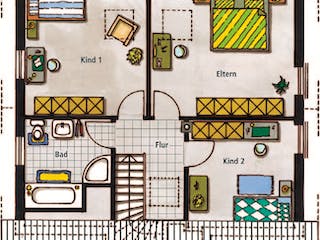 Massivhaus Montenero von VARIANT-HAUS Bausatzhaus ab 41217€, Satteldach-Klassiker Grundriss 2