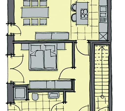 Fertighaus Monza von GUSSEK HAUS Schlüsselfertig ab 434800€, Satteldach-Klassiker Grundriss 1