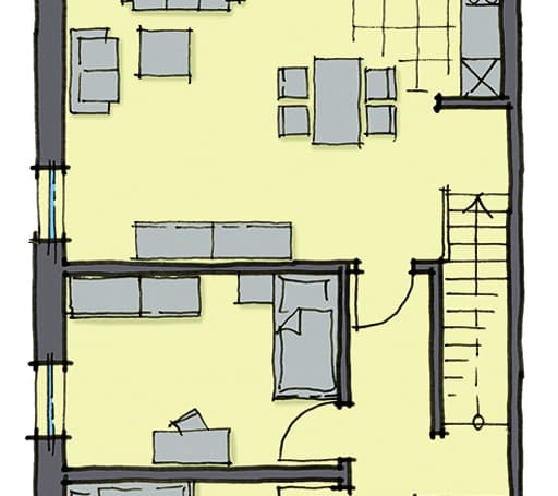 Fertighaus Monza von GUSSEK HAUS Schlüsselfertig ab 434800€, Satteldach-Klassiker Grundriss 2