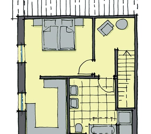 Fertighaus Monza von GUSSEK HAUS Schlüsselfertig ab 434800€, Satteldach-Klassiker Grundriss 3