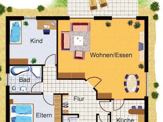Massivhaus Monza von VARIANT-HAUS Bausatzhaus ab 27797€, Bungalow Grundriss 1