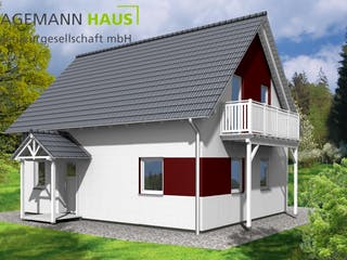 Fertighaus Moone von Hagemann Haus Schlüsselfertig ab 137800€, Satteldach-Klassiker Außenansicht 3