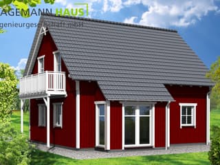 Fertighaus Moone von Hagemann Haus Schlüsselfertig ab 137800€, Satteldach-Klassiker Außenansicht 1
