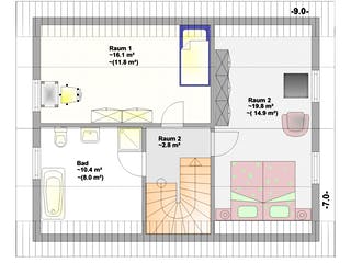 Fertighaus Moone von Hagemann Haus Schlüsselfertig ab 137800€, Satteldach-Klassiker Grundriss 1