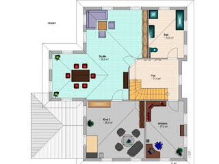 Fertighaus Mozart von v. Perbandt Holzbau Schlüsselfertig ab 345175€, Stadtvilla Grundriss 2