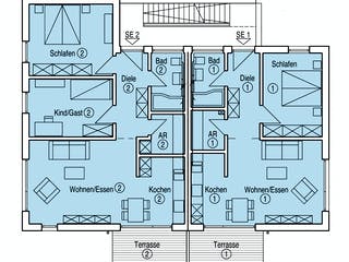 Fertighaus Münch - Kundenhaus von Bau-Fritz Schlüsselfertig ab 870000€, Pultdachhaus Grundriss 2