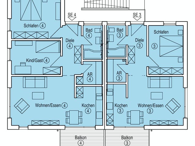 Fertighaus Münch - Kundenhaus von Bau-Fritz Schlüsselfertig ab 870000€, Pultdachhaus Grundriss 1