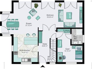 Fertighaus München von STREIF Haus, Satteldach-Klassiker Grundriss 2