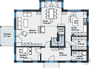 Fertighaus München von Keitel-Haus, Satteldach-Klassiker Grundriss 1