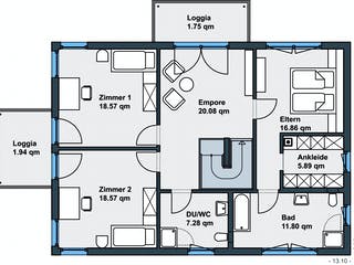 Fertighaus München von Keitel-Haus, Satteldach-Klassiker Grundriss 2