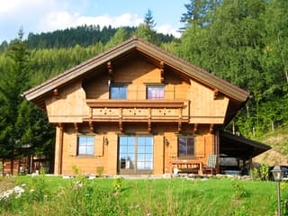 Fertighaus Murau von Holzhaus Roßkopf Schlüsselfertig ab 226800€, Blockhaus Außenansicht 1