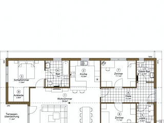 Fertighaus Reersö 114+11 von EBK Haus, Bungalow Grundriss 1