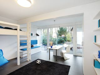 Fertighaus Musterhaus Bad Vilbel von DAVINCI HAUS, Fachwerk Innenansicht 4