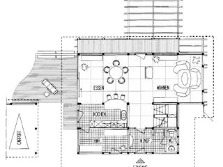 Fertighaus Musterhaus Gebhardshain II von DAVINCI HAUS, Fachwerk Grundriss 2