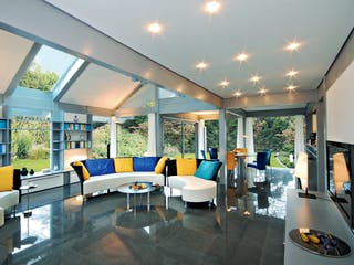 Fertighaus Musterhaus Gebhardshain III von DAVINCI HAUS, Fachwerk Innenansicht 1