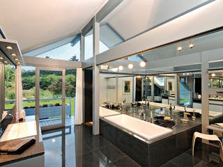 Fertighaus Musterhaus Gebhardshain III von DAVINCI HAUS, Fachwerk Innenansicht 5