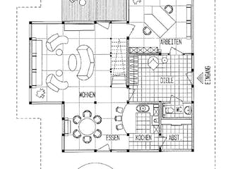 Fertighaus Musterhaus Poing von DAVINCI HAUS, Fachwerk Grundriss 2