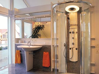 Fertighaus Musterhaus Poing von DAVINCI HAUS, Fachwerk Innenansicht 4