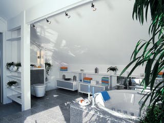 Fertighaus Musterhaus Poing von DAVINCI HAUS, Fachwerk Innenansicht 5