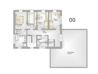 Massivhaus Bauhaus Thumann mit großer Dachterrasse von MYMassivhaus, Cubushaus Grundriss 2