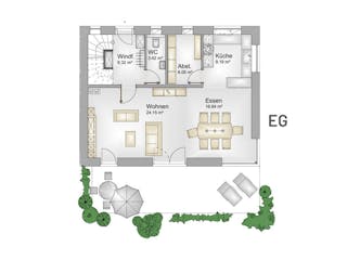 Massivhaus Massivhaus Thumann mit Kinderparadies von MYMassivhaus, Satteldach-Klassiker Grundriss 1