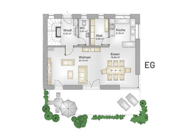 Massivhaus Massivhaus Thumann mit Kinderparadies von MYMassivhaus, Satteldach-Klassiker Grundriss 1