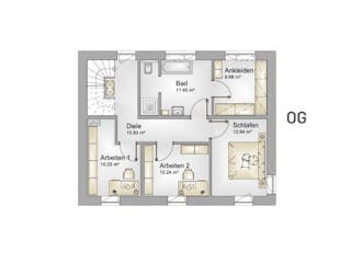 Massivhaus Massivhaus Thumann mit Kinderparadies von MYMassivhaus, Satteldach-Klassiker Grundriss 2