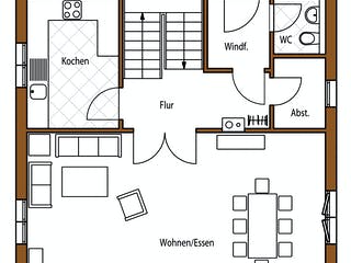 Blockhaus Weißleder D125 von Frammelsberger R. Ingenieur-Holzbau, Stadtvilla Grundriss 2