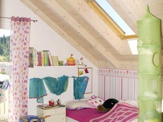 Blockhaus Braun D165 von Frammelsberger R. Ingenieur-Holzbau, Satteldach-Klassiker Innenansicht 3