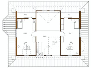 Blockhaus Högerich D208 von Frammelsberger R. Ingenieur-Holzbau, Satteldach-Klassiker Grundriss 1