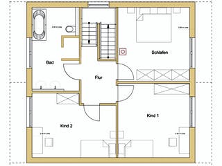 Blockhaus D138 Seifert von Frammelsberger R. Ingenieur-Holzbau, Satteldach-Klassiker Grundriss 2